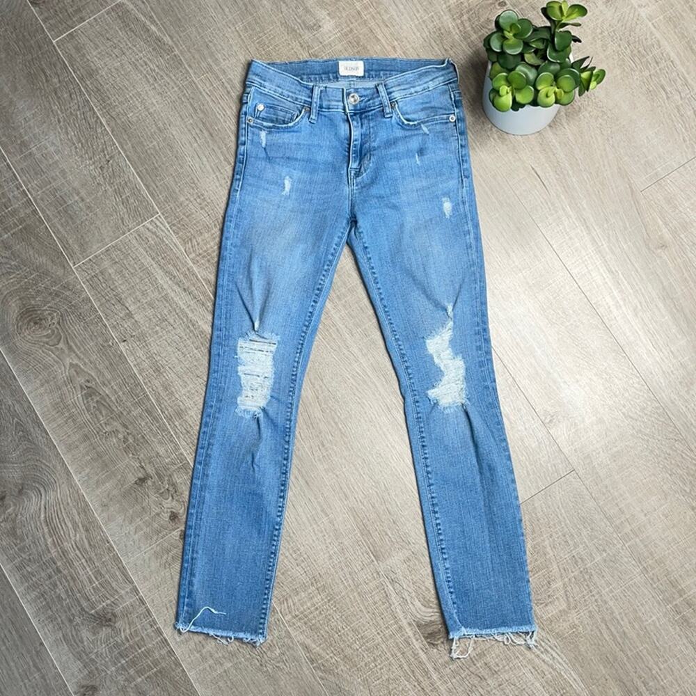 HUDSON Distressed Raw Hem Skinny Jeans Women’s Size 26